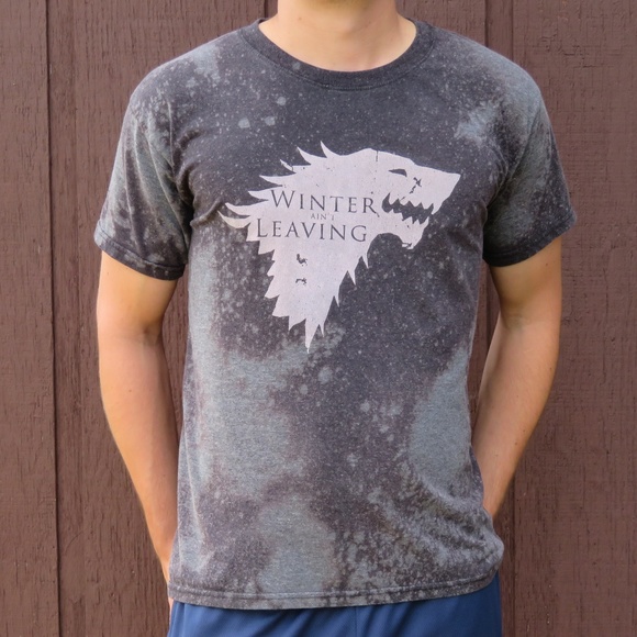 Game of Thrones Stark Wolf Winter Bleach Tee sz M - Picture 2 of 6